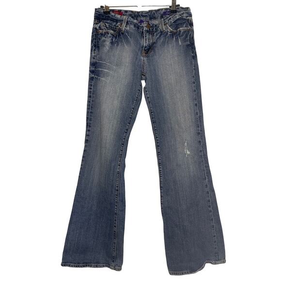 Vintage Y2K Vigoss Flare Stretch Medium Wash Lowrise Denim Jeans Women's Size 31 - Picture 1 of 6